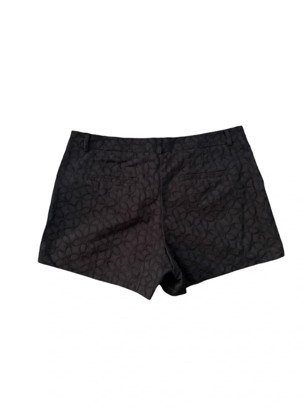 Elle Black Floral Eyelet Shorts